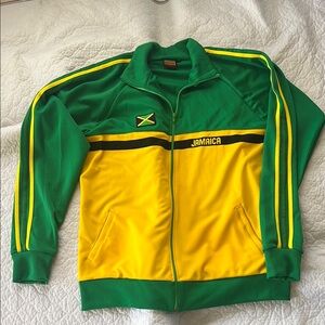 Rasta Daze - Jamaica 90s Track Jacket in Green and Yellow
